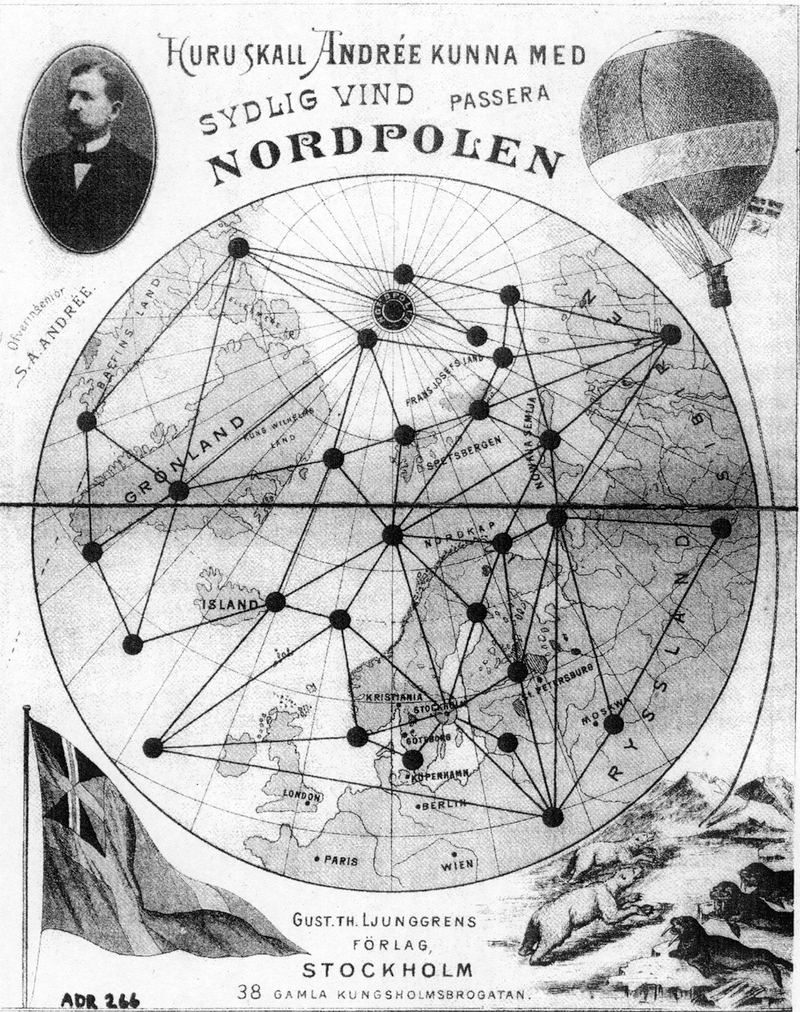 Juego de salón sueco sobre el viaje de Andrée para promocionarlo. Wikimedia Commons